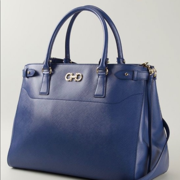 SALVATORE FERRAGAMO Women's Blue Satchel - Batik - Picture 1 of 8